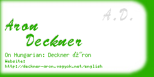 aron deckner business card